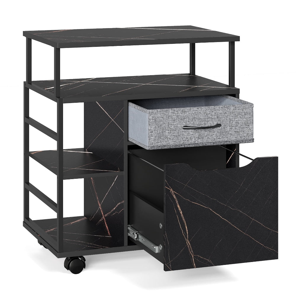 Marbled Mobile Office Storage Cabinet ™